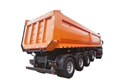 3-المحور 80-نصف مقطورة قلابة هيدروليكية ذات قلب خلفي طن